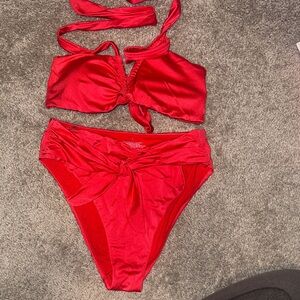Victoria's Secret Vibrant Red Bikini Bottoms